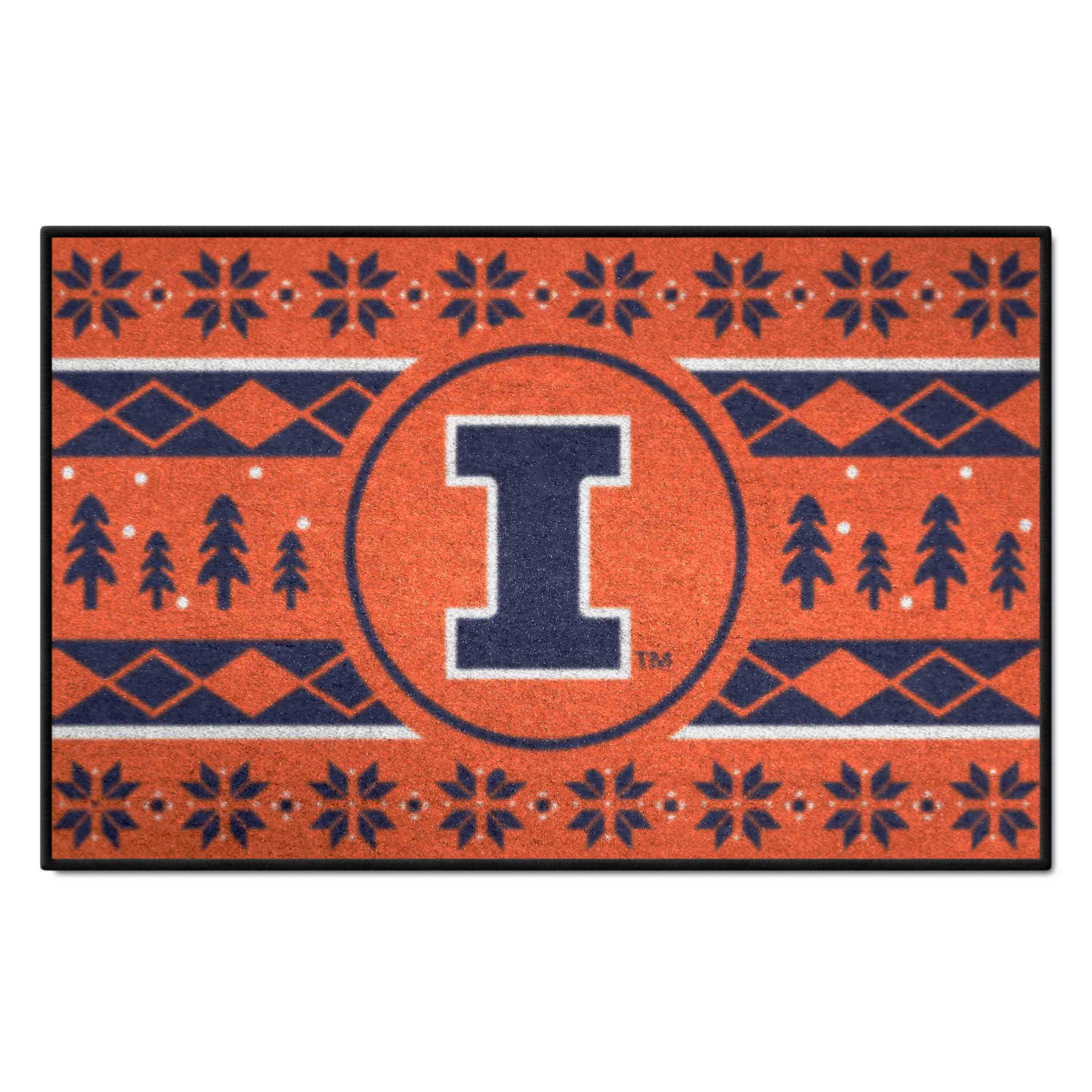 Illinois Illini Holiday Sweater Starter Mat Accent Rug - 19in. x 30in.