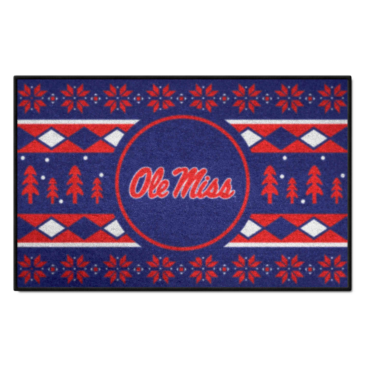 Ole Miss Rebels Holiday Sweater Starter Mat Accent Rug - 19in. x 30in.