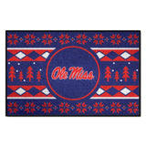 Ole Miss Rebels Holiday Sweater Starter Mat Accent Rug - 19in. x 30in.