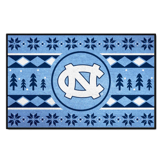 North Carolina Tar Heels Holiday Sweater Starter Mat Accent Rug - 19in. x 30in.