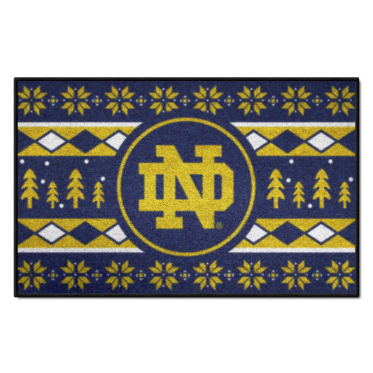 Notre Dame Fighting Irish Holiday Sweater Starter Mat Accent Rug - 19in. x 30in.