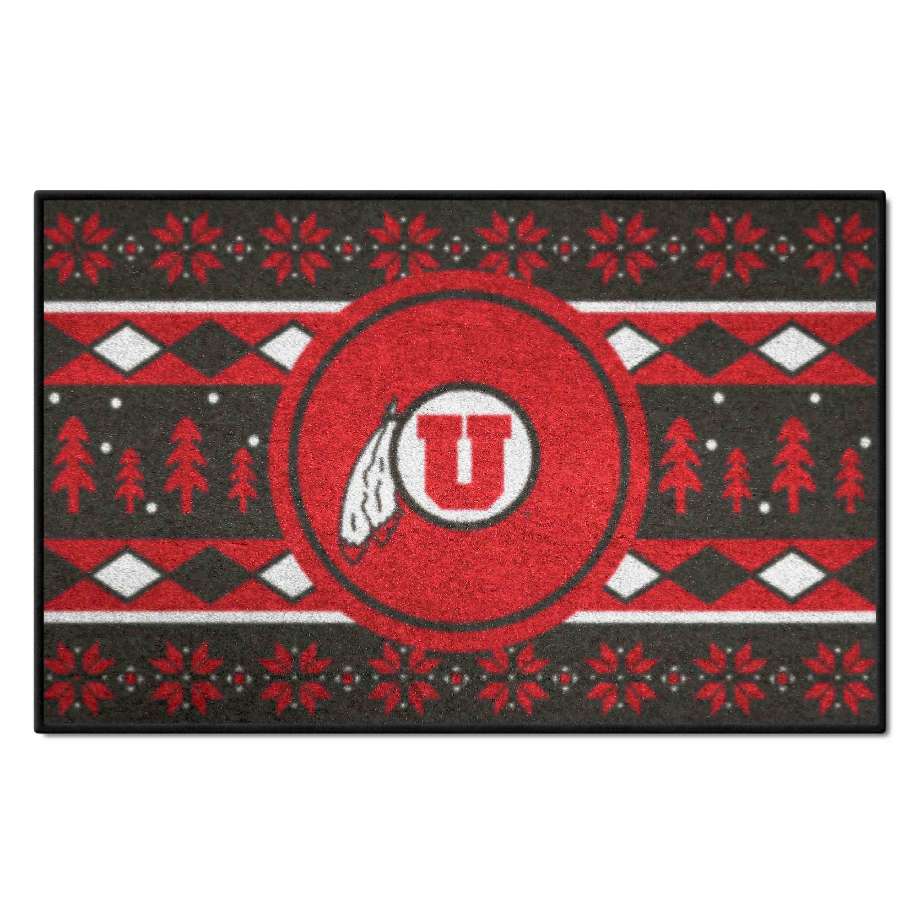 Utah Utes Holiday Sweater Starter Mat Accent Rug - 19in. x 30in.