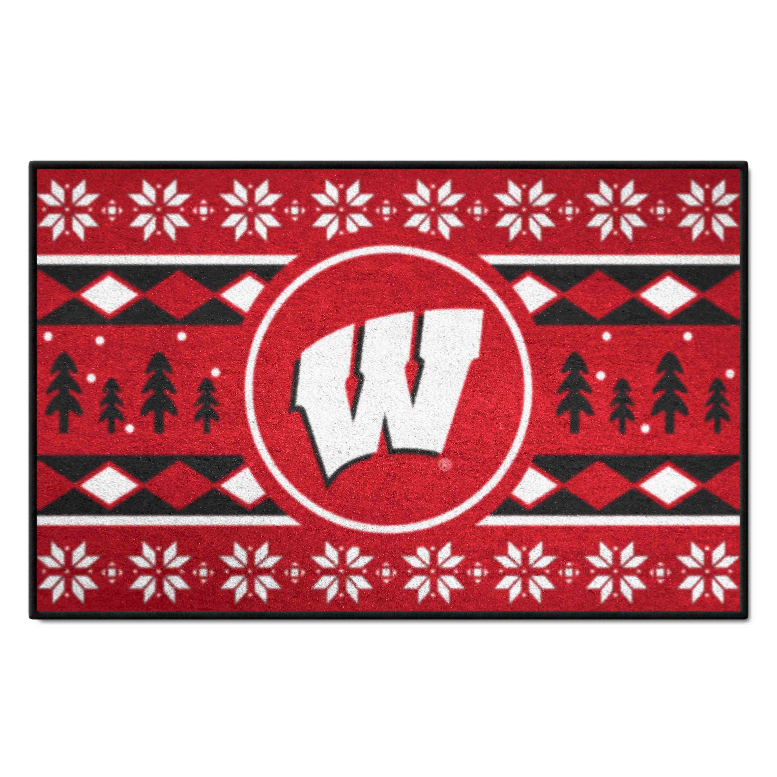 Wisconsin Badgers Holiday Sweater Starter Mat Accent Rug - 19in. x 30in.