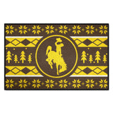 Wyoming Cowboys Holiday Sweater Starter Mat Accent Rug - 19in. x 30in.