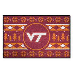 Virginia Tech Hokies Holiday Sweater Starter Mat Accent Rug - 19in. x 30in.