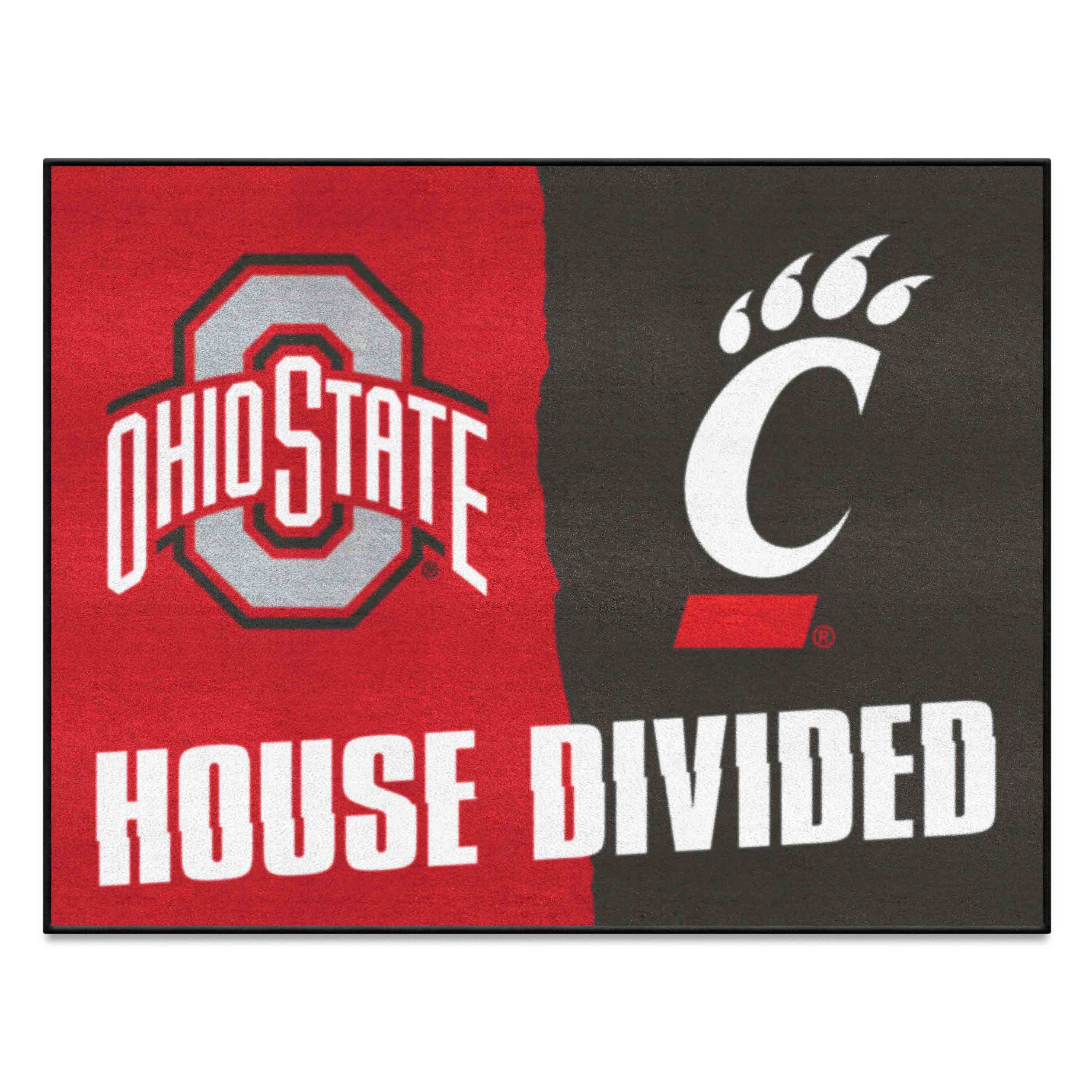 House Divided - Ohio State/Cincinnati House Divided House Divided Rug - 34 in. x 42.5 in.