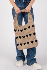 Bolso de mano de crochet con corazón en contraste Fame