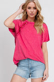 Double Take Full Size Cutout Round Neck Short Sleeve T-Shirt - Trendsi