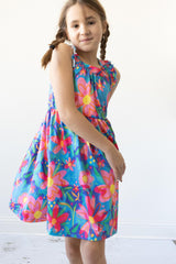 Springing Around Ruffle Cross Back Dress