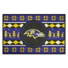 Baltimore Ravens Holiday Sweater Starter Mat Accent Rug - 19in. x 30in. - Baltimore Ravens