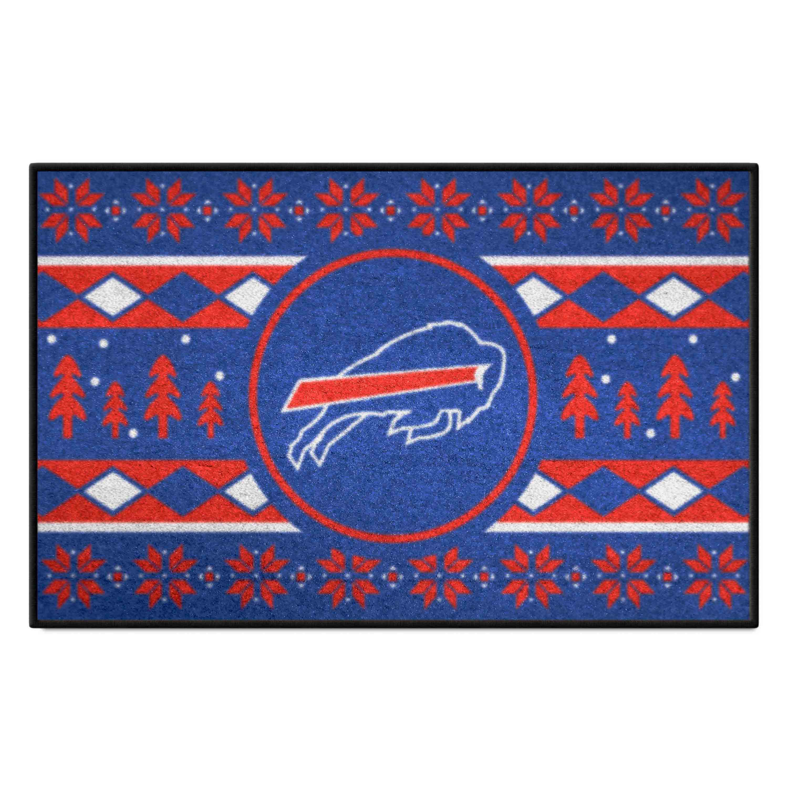 Buffalo Bills Holiday Sweater Starter Mat Accent Rug - 19in. x 30in.