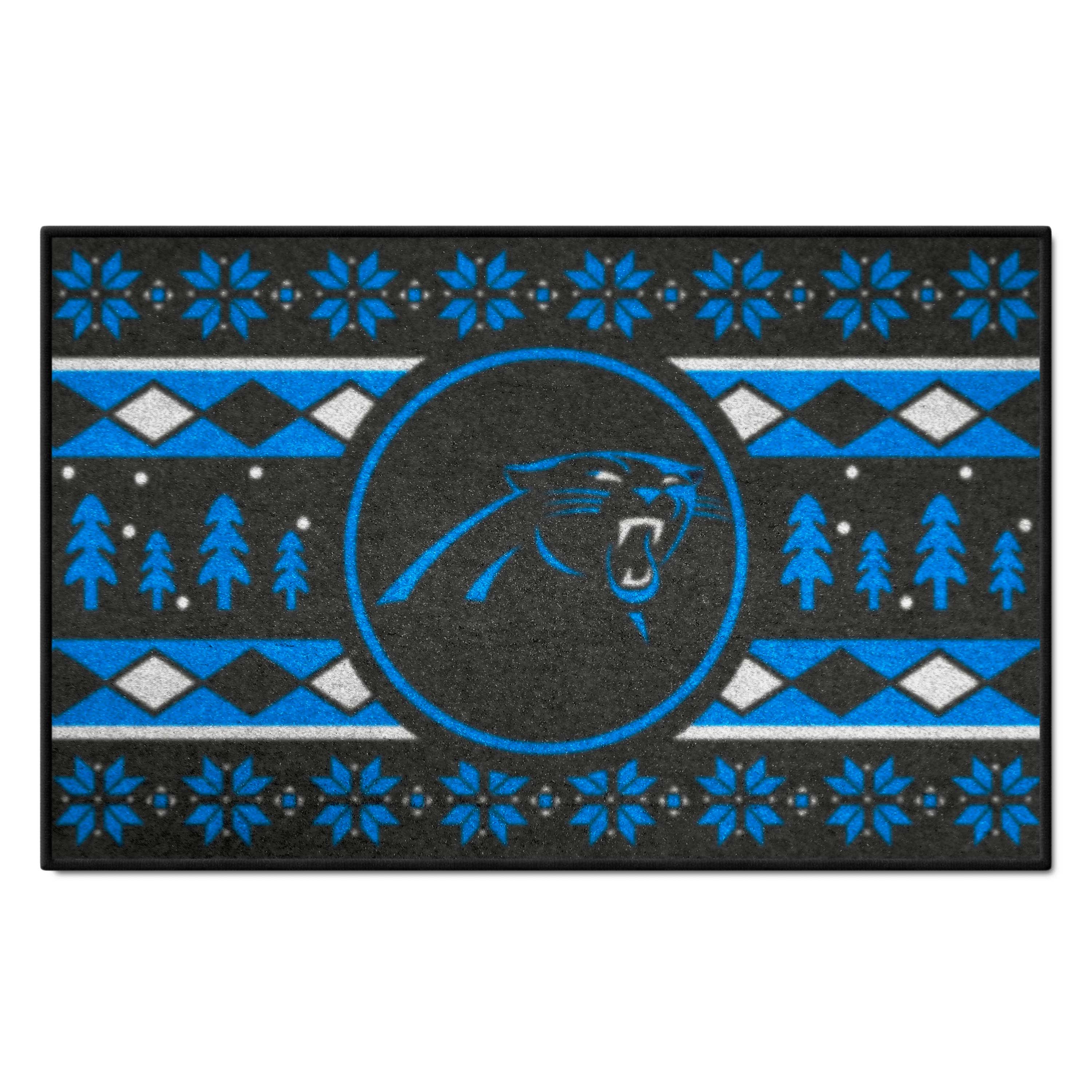 Carolina Panthers Holiday Sweater Starter Mat Accent Rug - 19in. x 30in. - Carolina Panthers