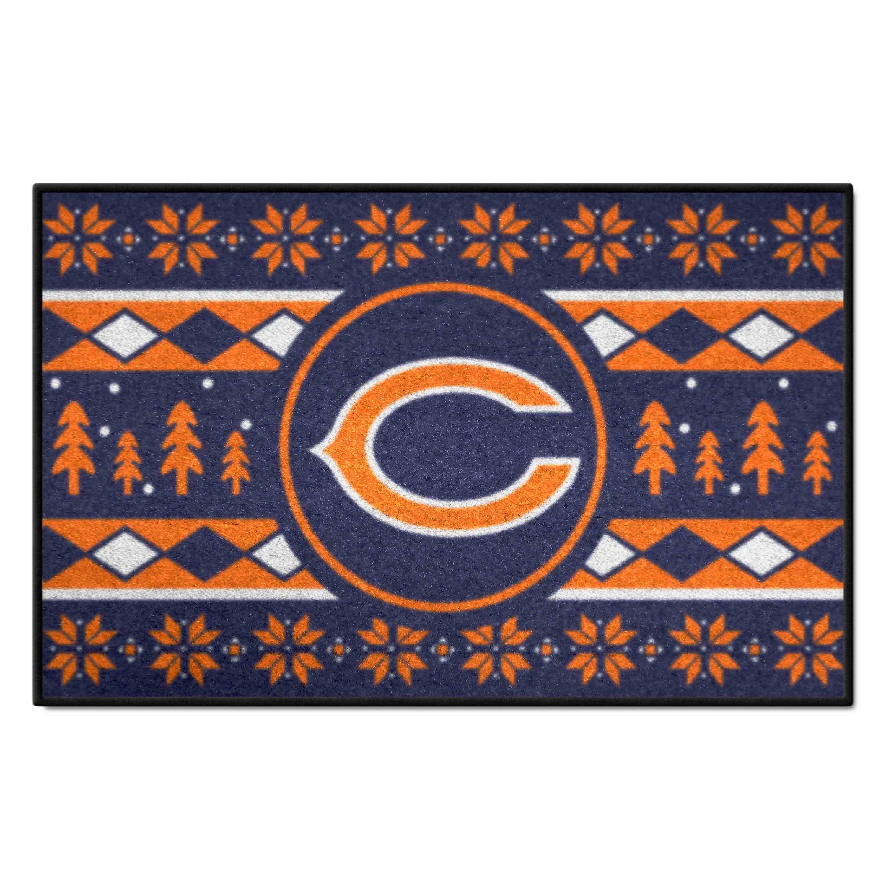 Chicago Bears Holiday Sweater Starter Mat Accent Rug - 19in. x 30in.