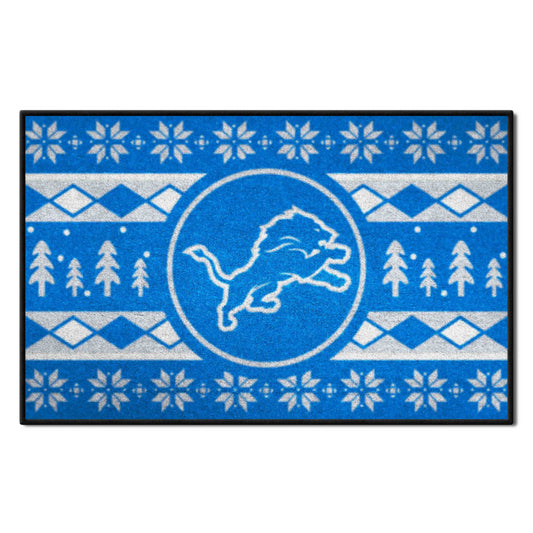 Detroit Lions Holiday Sweater Starter Mat Accent Rug - 19in. x 30in.