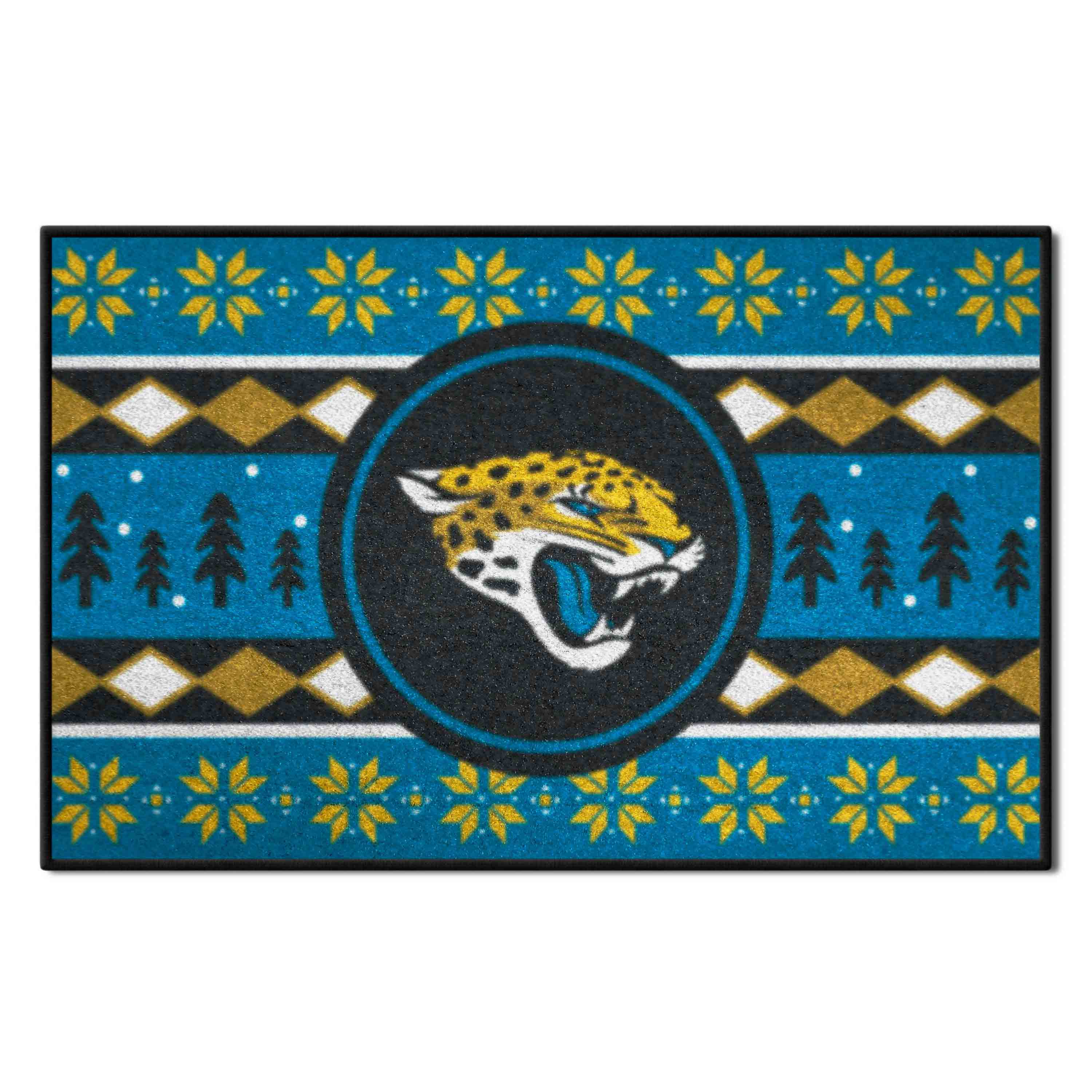 Jacksonville Jaguars Holiday Sweater Starter Mat Accent Rug - 19in. x 30in.