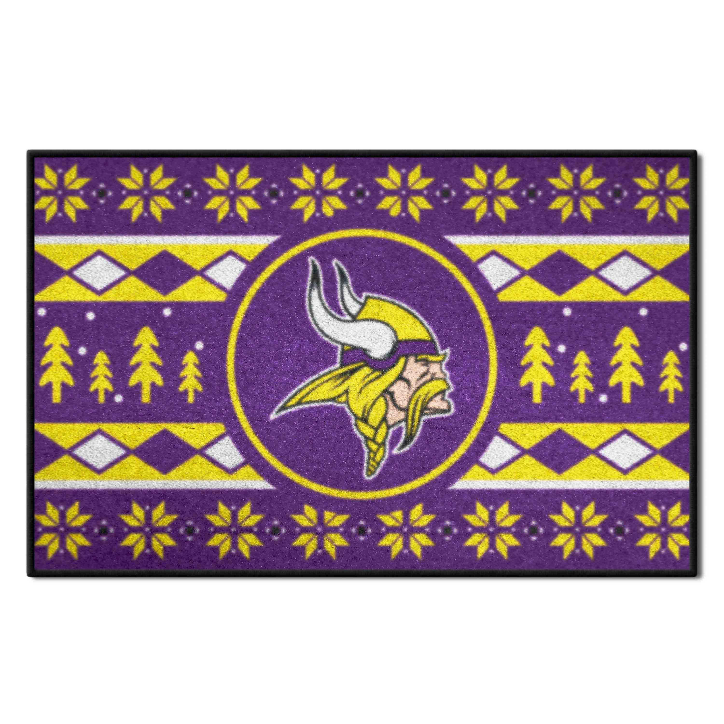 Minnesota Vikings Holiday Sweater Starter Mat Accent Rug - 19in. x 30in.