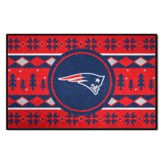 New England Patriots Holiday Sweater Starter Mat Accent Rug - 19in. x 30in. - New England Patriots