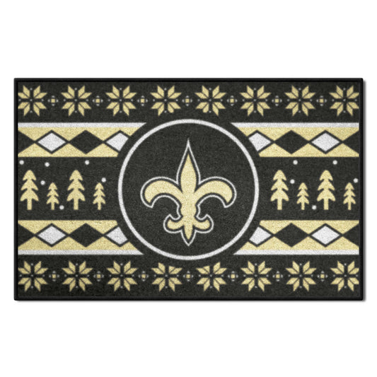 New Orleans Saints Holiday Sweater Starter Mat Accent Rug - 19in. x 30in.