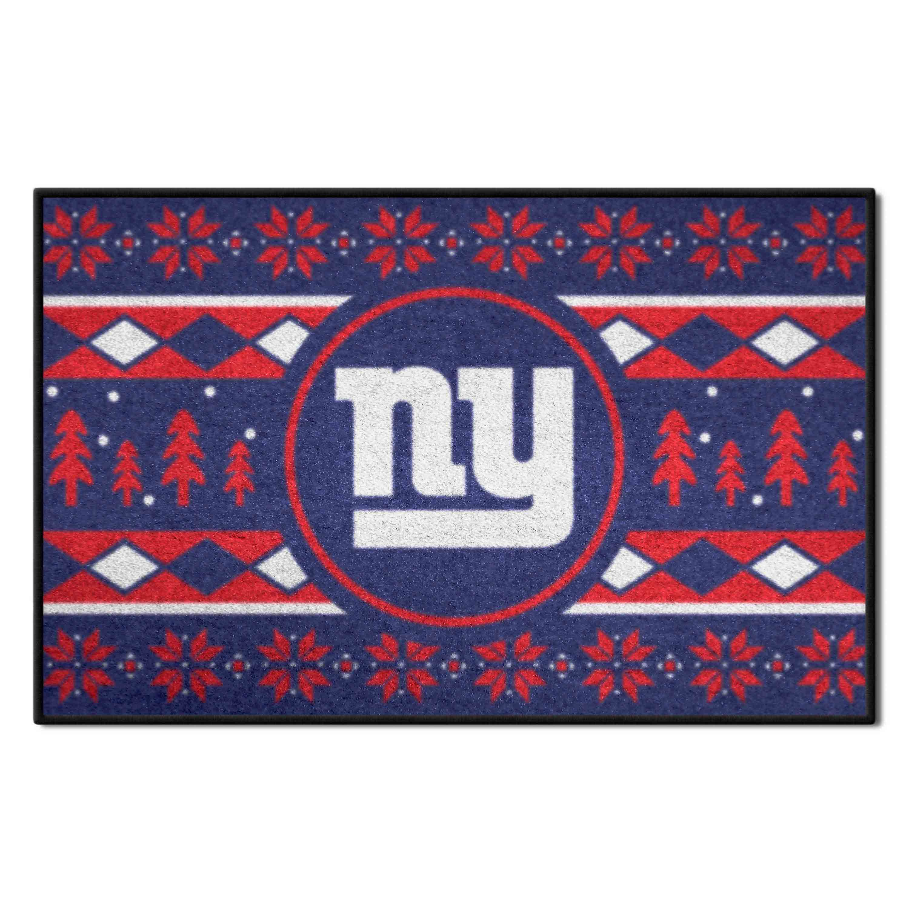 New York Giants Holiday Sweater Starter Mat Accent Rug - 19in. x 30in.