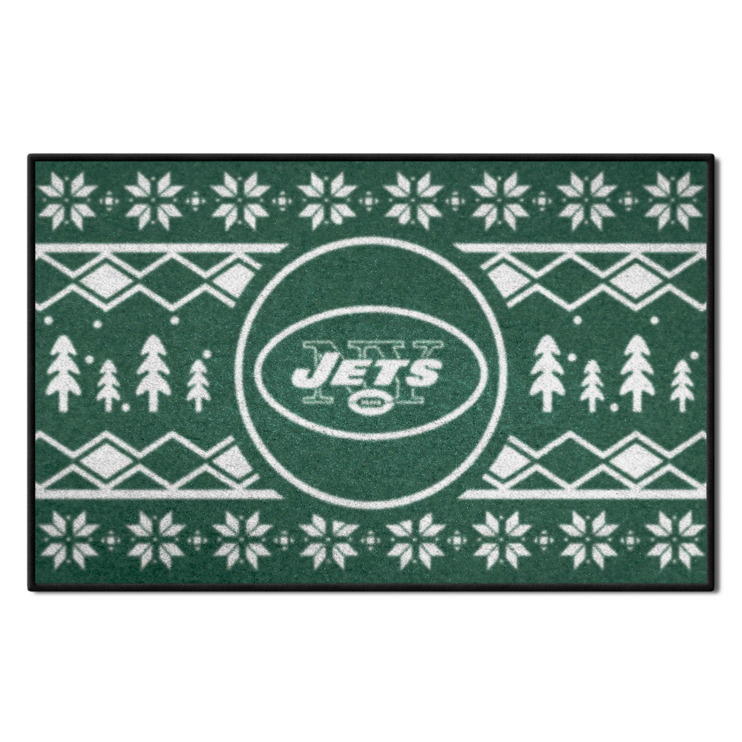 New York Jets Holiday Sweater Starter Mat Accent Rug - 19in. x 30in.