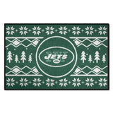 New York Jets Holiday Sweater Starter Mat Accent Rug - 19in. x 30in.