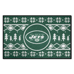 New York Jets Holiday Sweater Starter Mat Accent Rug - 19in. x 30in. - New York Jets