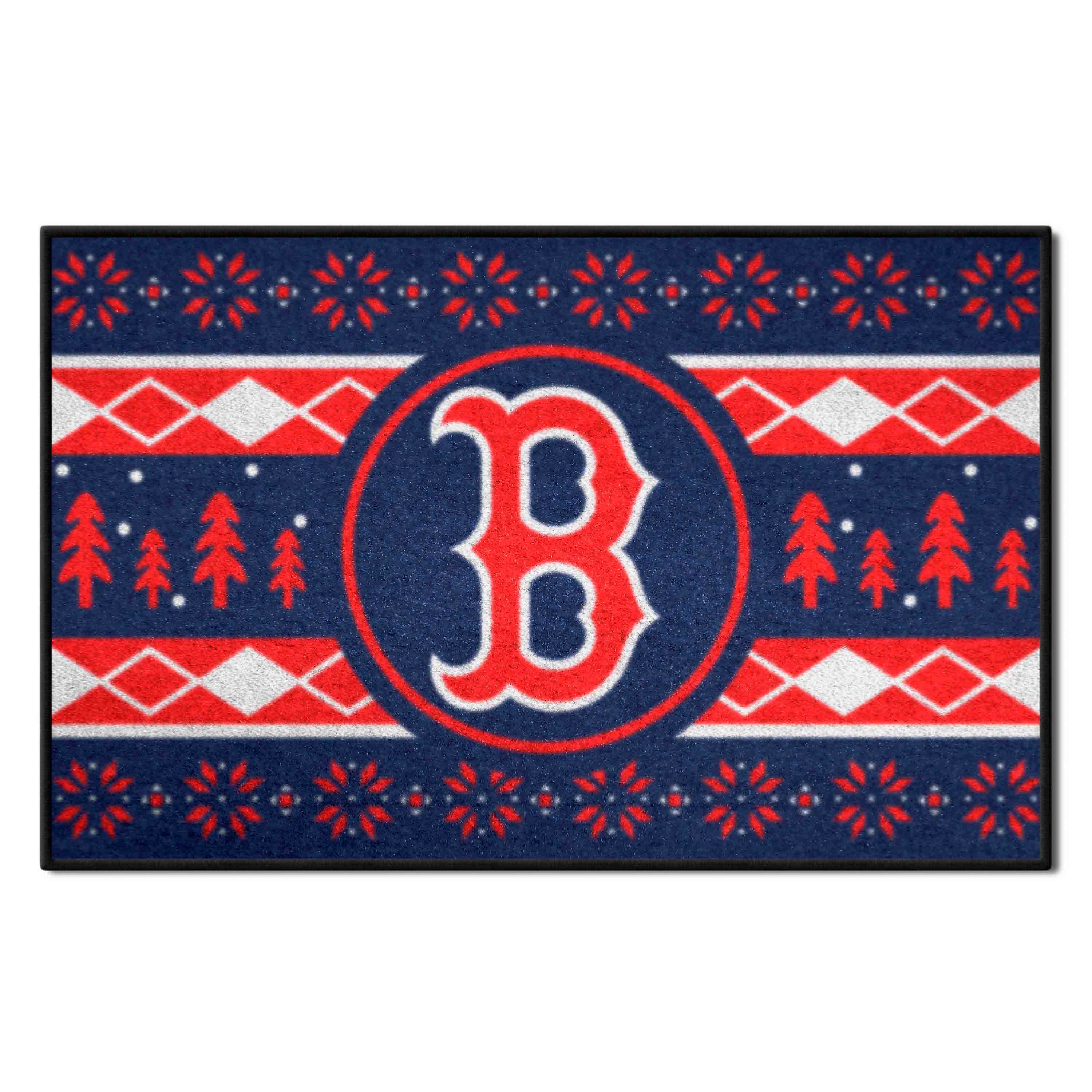 Boston Red Sox Holiday Sweater Starter Mat Accent Rug - 19in. x 30in.