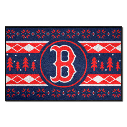 Boston Red Sox Holiday Sweater Starter Mat Accent Rug - 19in. x 30in.