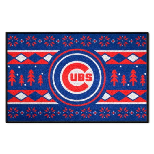 Chicago Cubs Holiday Sweater Starter Mat Accent Rug - 19in. x 30in. - Chicago Cubs