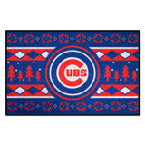 Chicago Cubs Holiday Sweater Starter Mat Accent Rug - 19in. x 30in.