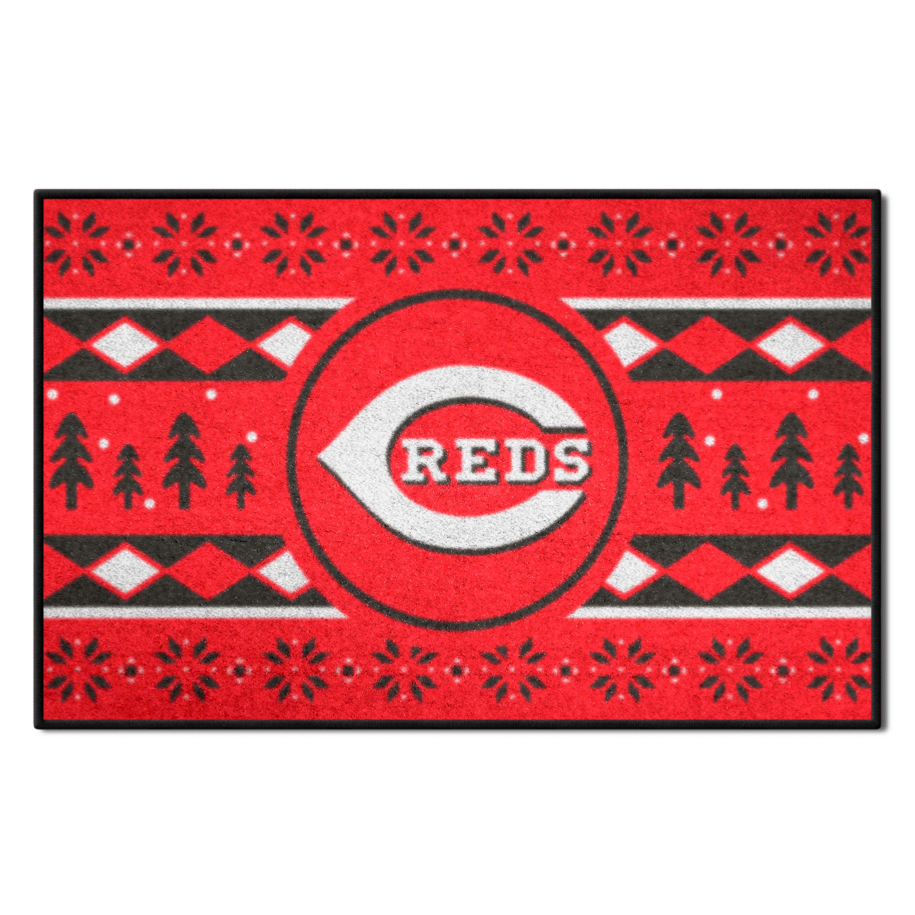 Cincinnati Reds Holiday Sweater Starter Mat Accent Rug - 19in. x 30in.