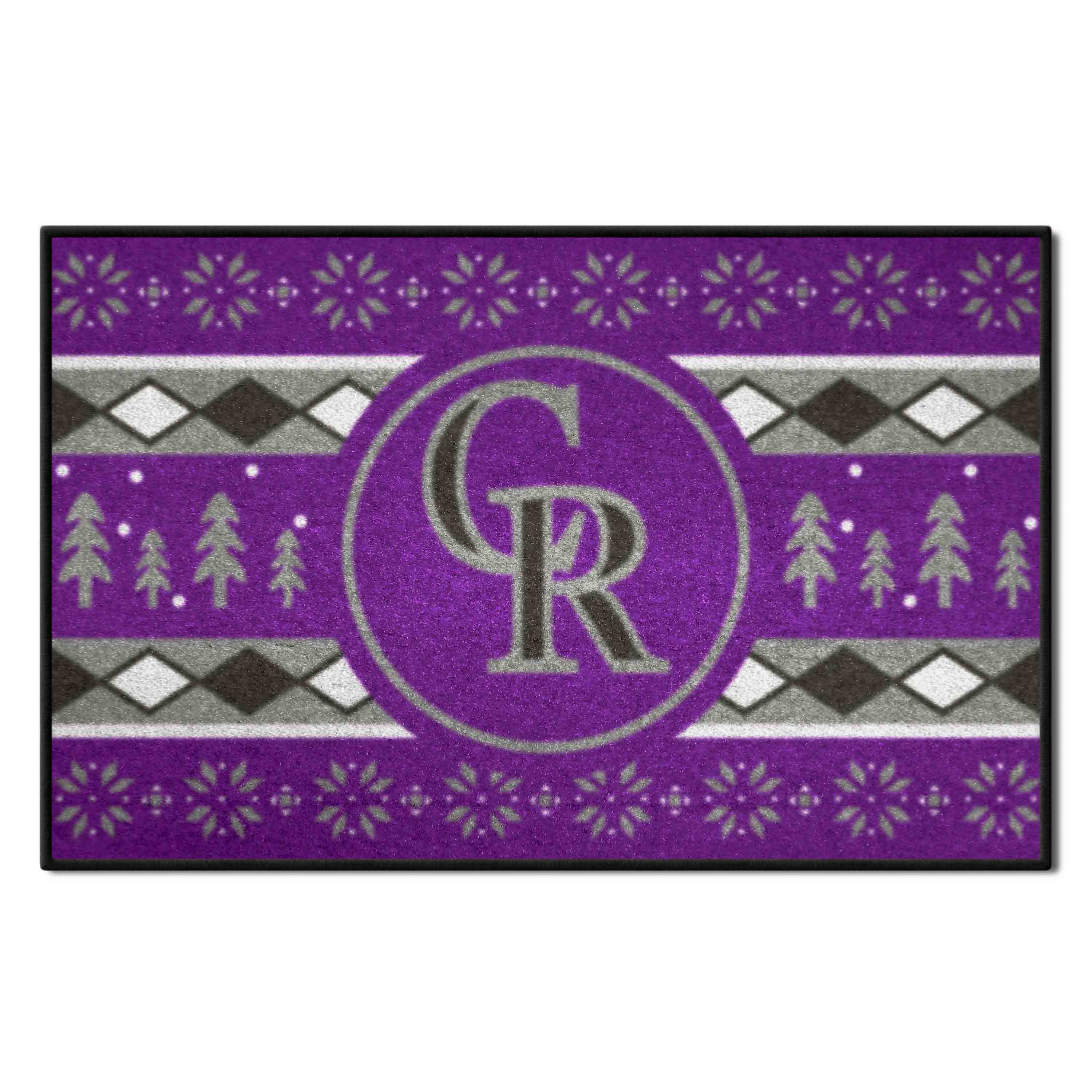 Colorado Rockies Holiday Sweater Starter Mat Accent Rug - 19in. x 30in.