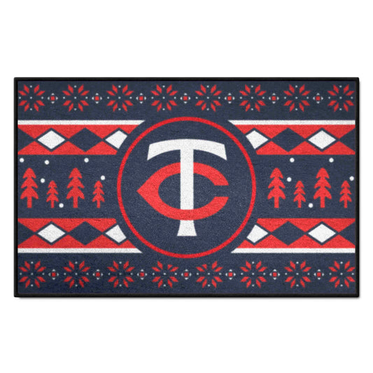 Minnesota Twins Holiday Sweater Starter Mat Accent Rug - 19in. x 30in.