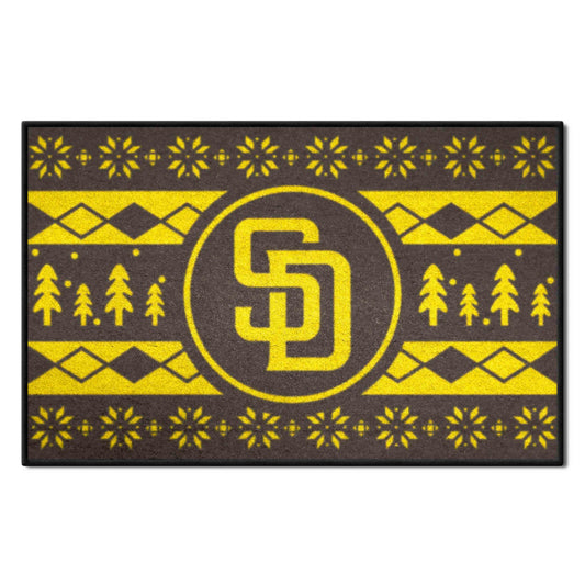 San Diego Padres Holiday Sweater Starter Mat Accent Rug - 19in. x 30in. - San Diego Padres