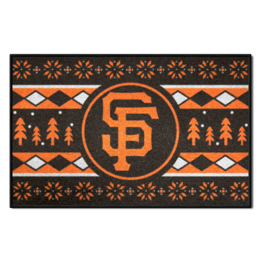 San Francisco Giants Holiday Sweater Starter Mat Accent Rug - 19in. x 30in.