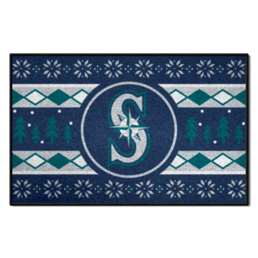 Seattle Mariners Holiday Sweater Starter Mat Accent Rug - 19in. x 30in.