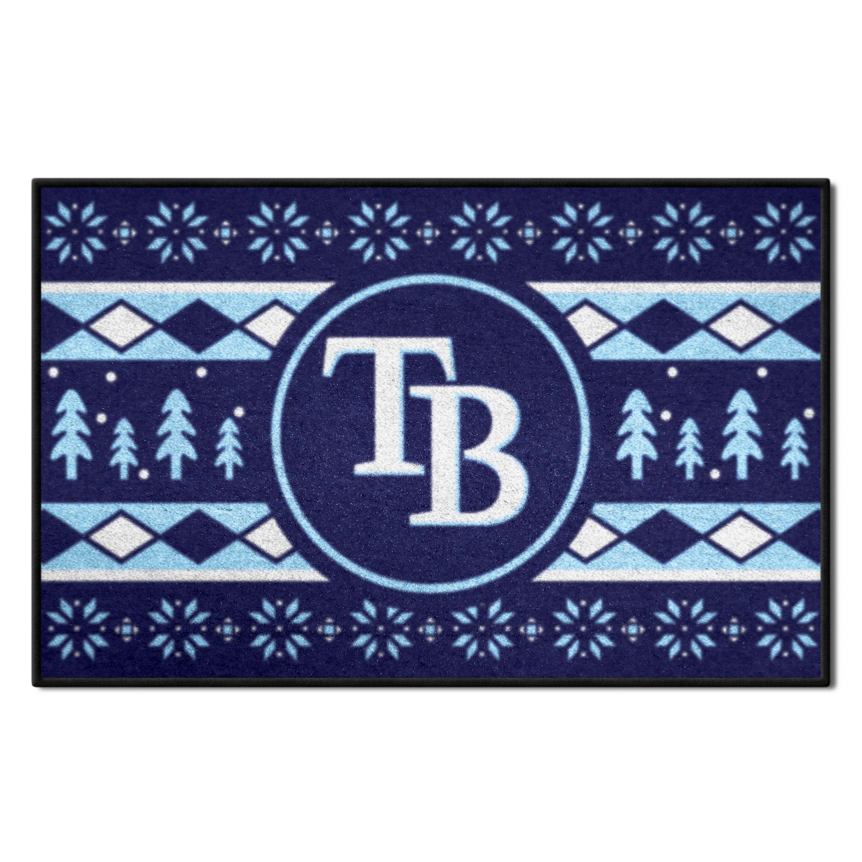 Tampa Bay Rays Holiday Sweater Starter Mat Accent Rug - 19in. x 30in.