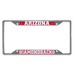 Arizona Diamondbacks Chrome Metal License Plate Frame, 6.25in x 12.25in