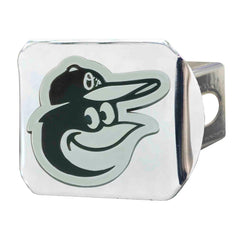 Baltimore Orioles Chrome Metal Hitch Cover with Chrome Metal 3D Emblem - Baltimore Orioles