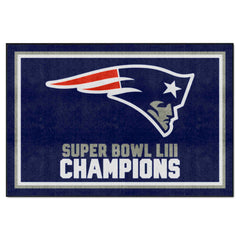 New England Patriots 5ft. x 8 ft. Plush Area Rug, 2019 Super Bowl LIII Champions 