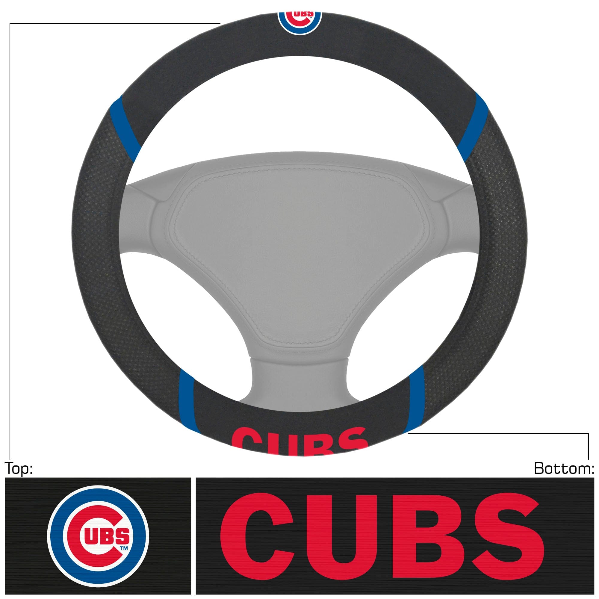 Chicago Cubs Embroidered Steering Wheel Cover - Chicago Cubs