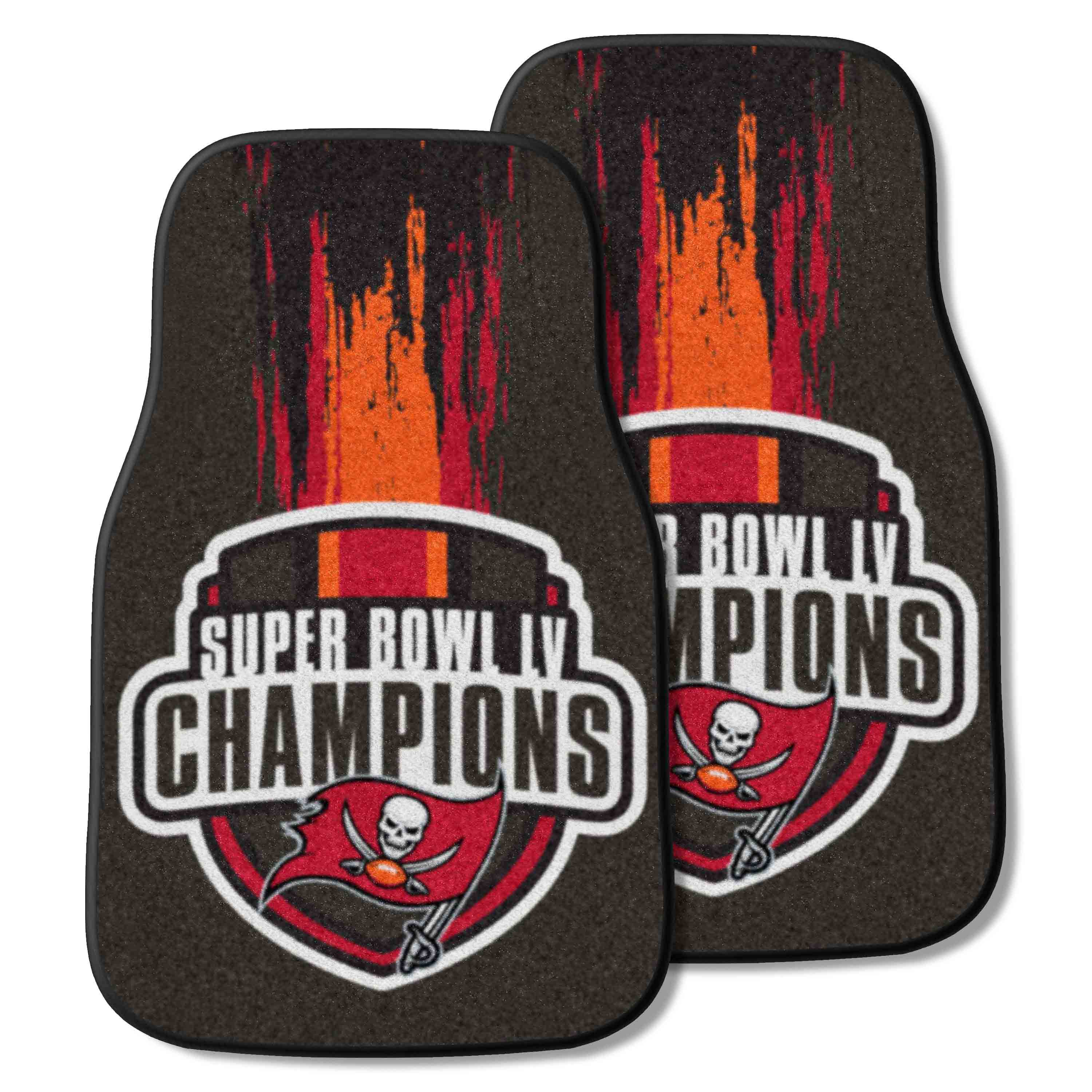 Tampa Bay Buccaneers Front Carpet Car Mat Set - 2 Pieces, 2021 Super Bowl LV Champions