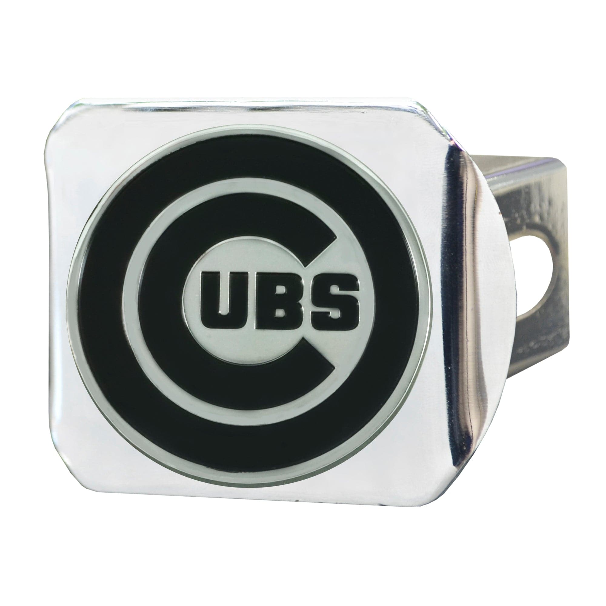 Chicago Cubs Chrome Metal Hitch Cover with Chrome Metal 3D Emblem - Chicago Cubs