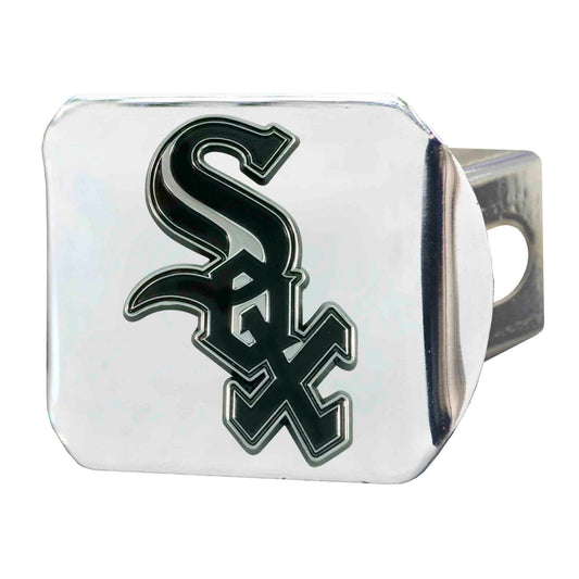 Chicago White Sox Chrome Metal Hitch Cover with Chrome Metal 3D Emblem