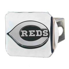 Cincinnati Reds Chrome Metal Hitch Cover with Chrome Metal 3D Emblem