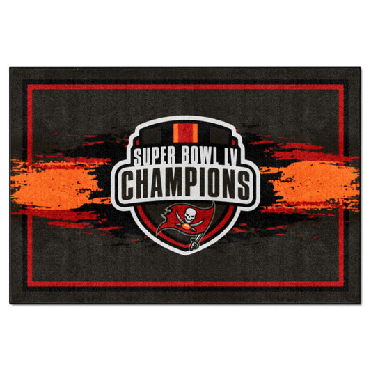 Tampa Bay Buccaneers 5ft. x 8 ft. Plush Area Rug, 2021 Super Bowl LV Champions