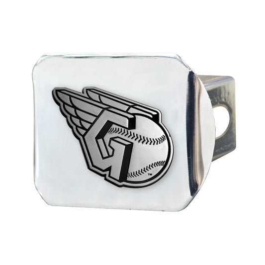 Cleveland Guardians Chrome Metal Hitch Cover with Chrome Metal 3D Emblem - Cleveland Guardians