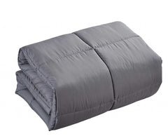 Dark Gray California King Polyester Thread Count Down Alternative Comforter - Homeroots