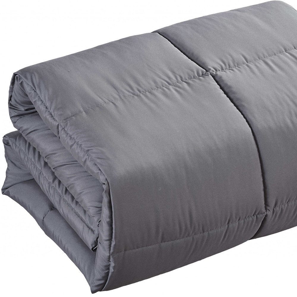 Dark Gray California King Polyester Thread Count Down Alternative Comforter - Homeroots