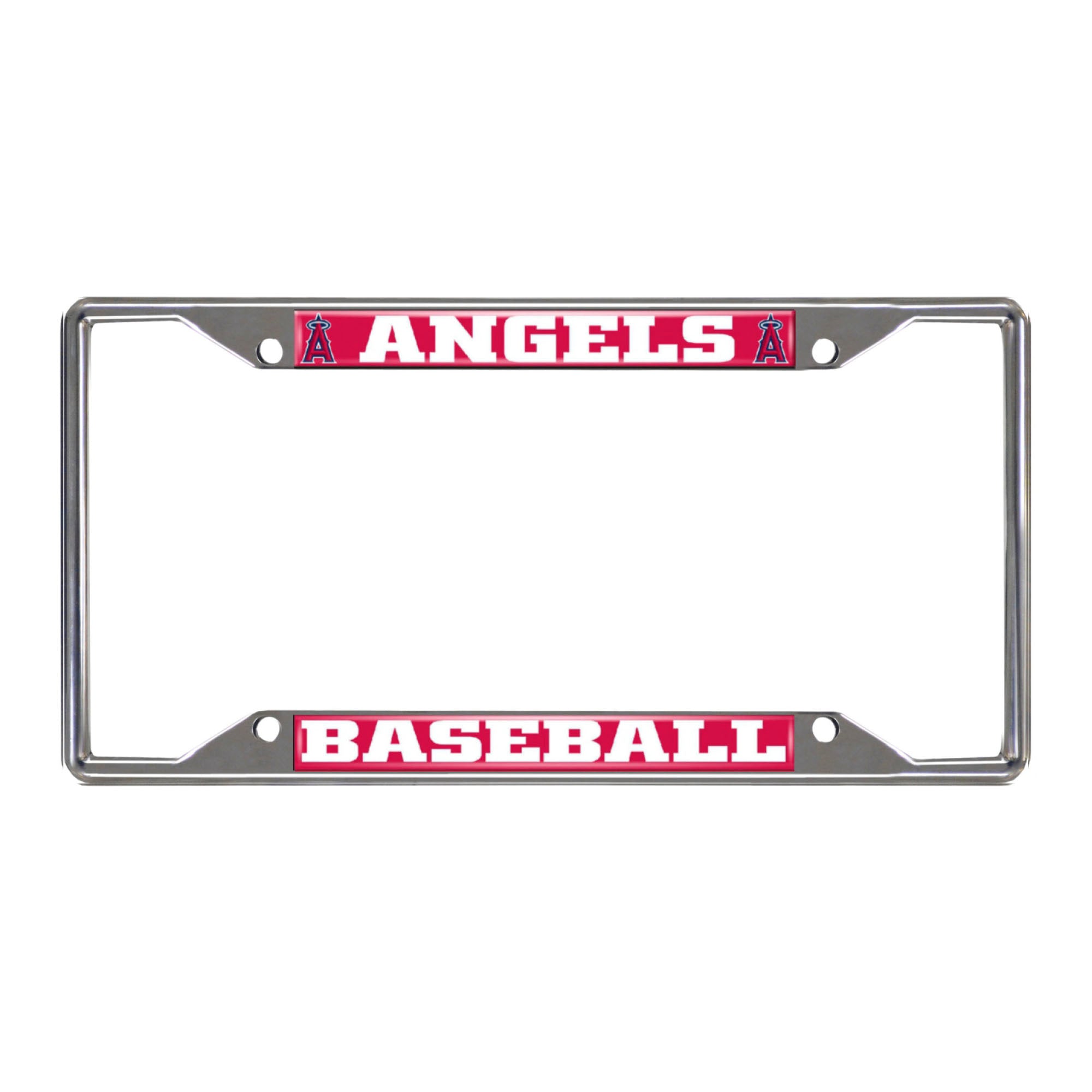 Los Angeles Angels Chrome Metal License Plate Frame, 6.25in x 12.25in